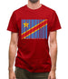 Democratic Republic Of The Congo Barcode Style Flag Mens T-Shirt
