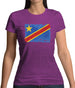 Democratic Republic Of The Congo Grunge Style Flag Womens T-Shirt