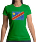 Democratic Republic Of The Congo Grunge Style Flag Womens T-Shirt