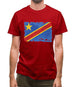 Democratic Republic Of The Congo Grunge Style Flag Mens T-Shirt