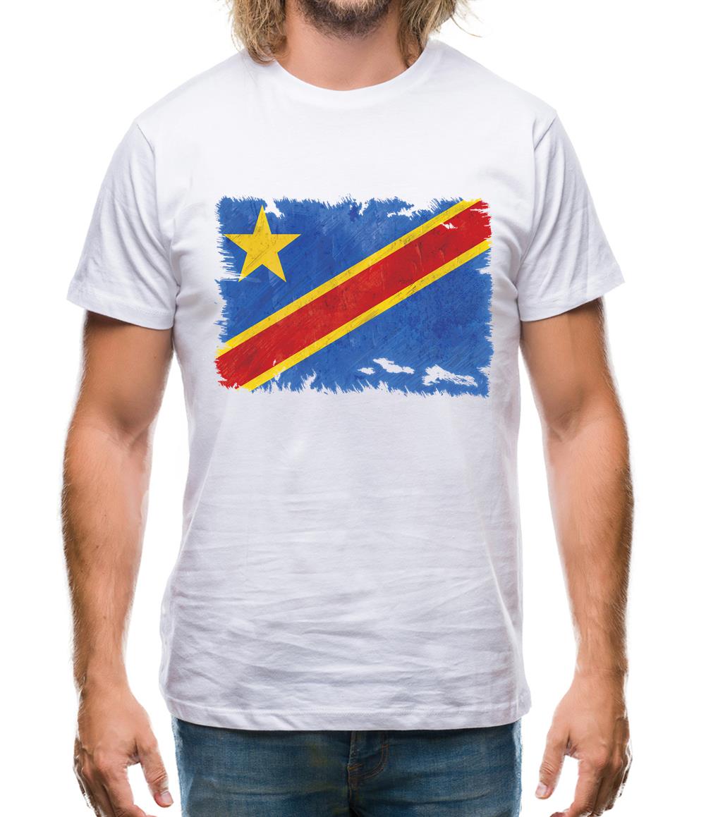 Democratic Republic Of The Congo Grunge Style Flag Mens T-Shirt
