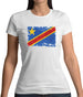 Democratic Republic Of The Congo Grunge Style Flag Womens T-Shirt