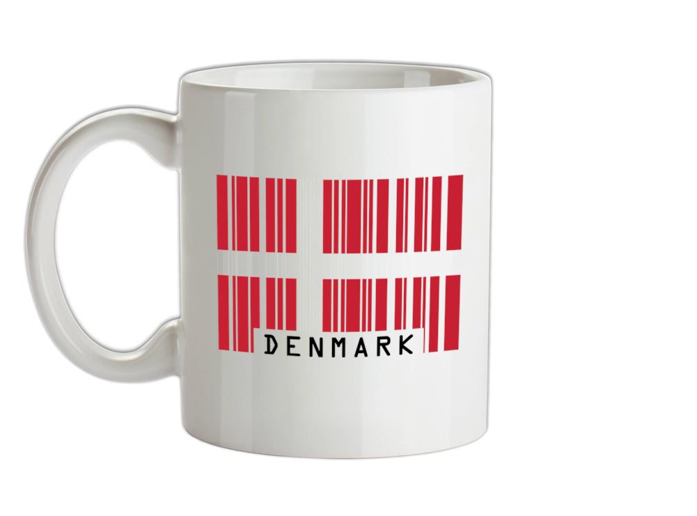 Denmark Barcode Style Flag Ceramic Mug