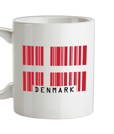 Denmark Barcode Style Flag Ceramic Mug