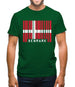 Denmark Barcode Style Flag Mens T-Shirt