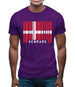 Denmark Barcode Style Flag Mens T-Shirt