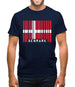 Denmark Barcode Style Flag Mens T-Shirt