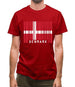 Denmark Barcode Style Flag Mens T-Shirt
