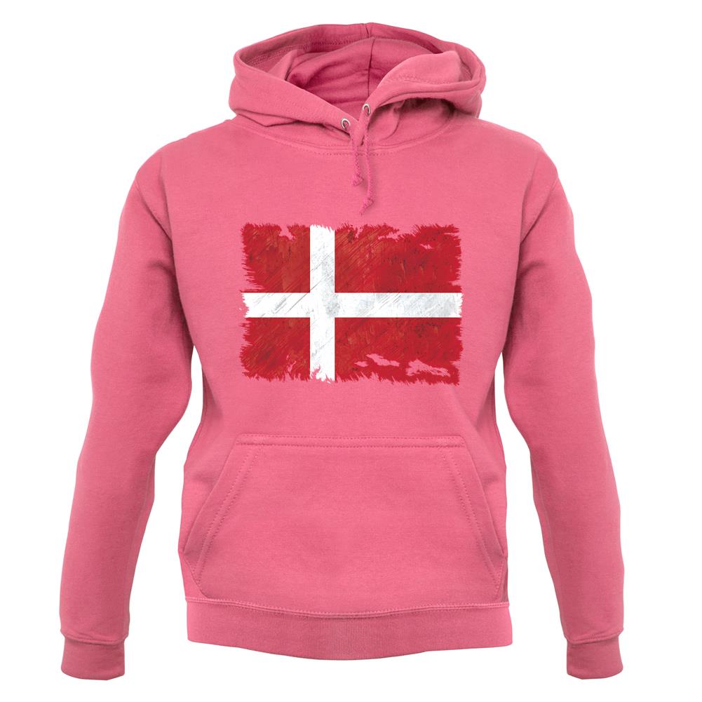 Denmark Grunge Style Flag unisex hoodie