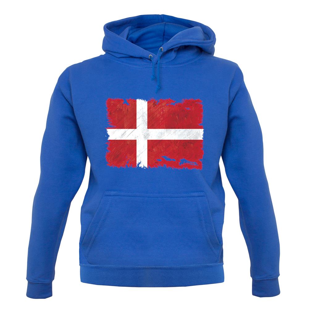 Denmark Grunge Style Flag unisex hoodie