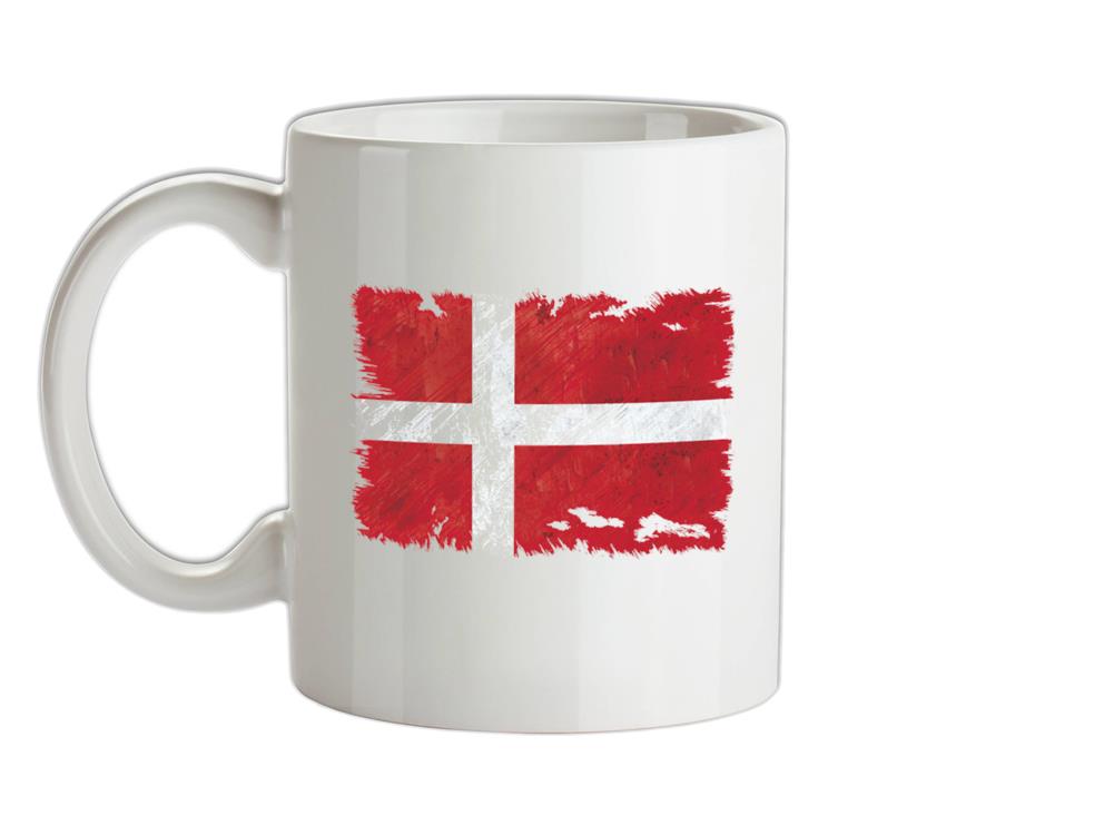 Denmark Grunge Style Flag Ceramic Mug