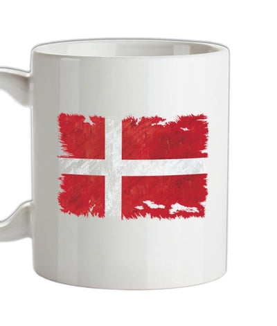 Denmark Grunge Style Flag Ceramic Mug