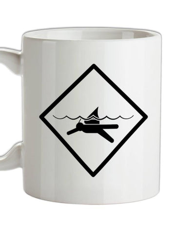 Diver Shark Sign Ceramic Mug
