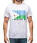 Djibouti Barcode Style Flag Mens T-Shirt