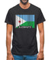 Djibouti Barcode Style Flag Mens T-Shirt