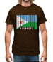 Djibouti Barcode Style Flag Mens T-Shirt