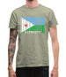 Djibouti Barcode Style Flag Mens T-Shirt