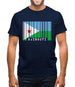 Djibouti Barcode Style Flag Mens T-Shirt