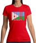 Djibouti Barcode Style Flag Womens T-Shirt