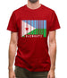 Djibouti Barcode Style Flag Mens T-Shirt