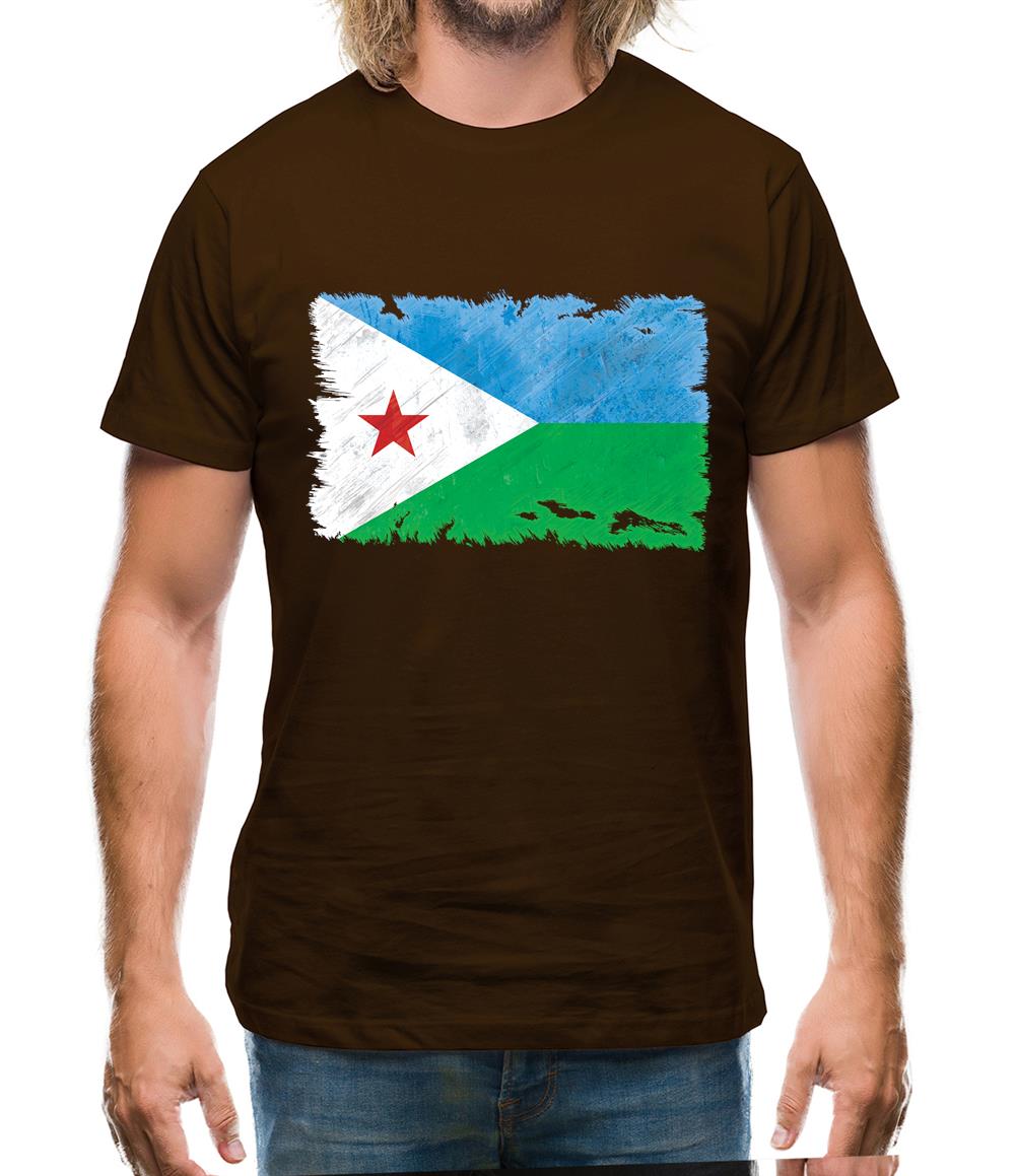 Djibouti Grunge Style Flag Mens T-Shirt