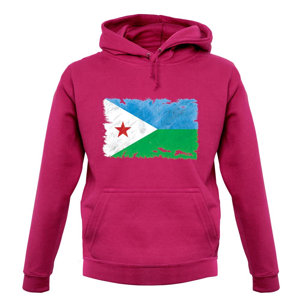 Djibouti Grunge Style Flag unisex hoodie