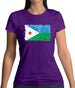 Djibouti Grunge Style Flag Womens T-Shirt