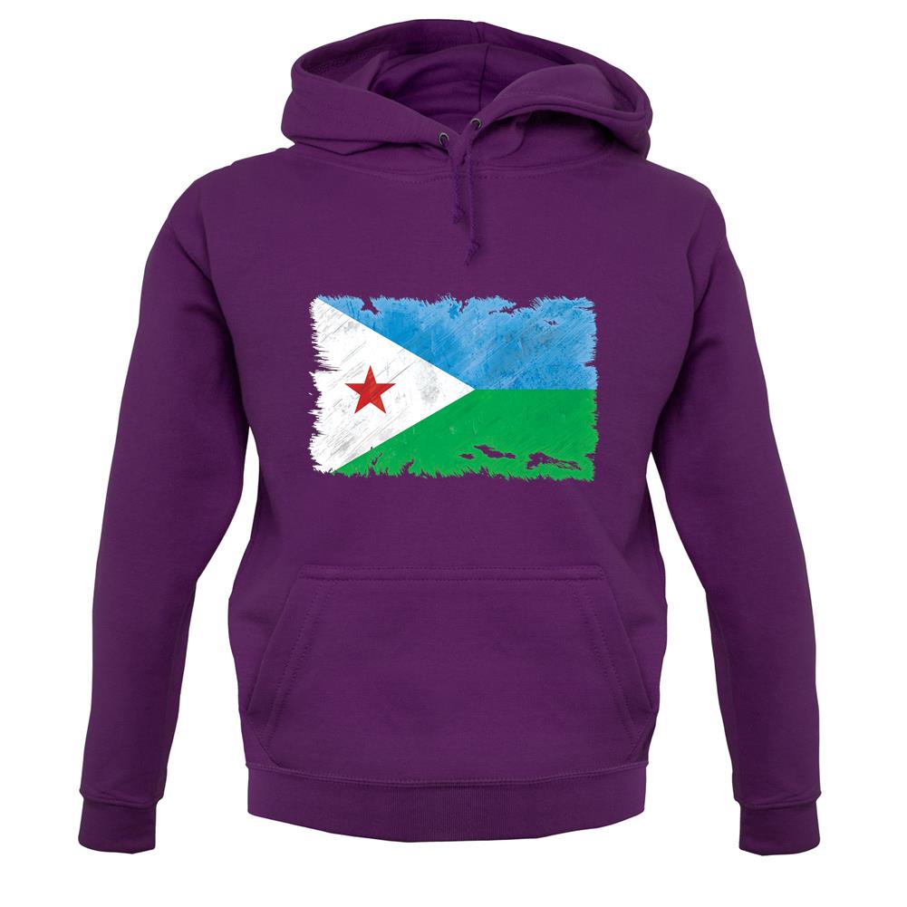 Djibouti Grunge Style Flag unisex hoodie
