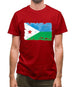 Djibouti Grunge Style Flag Mens T-Shirt