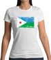 Djibouti Grunge Style Flag Womens T-Shirt