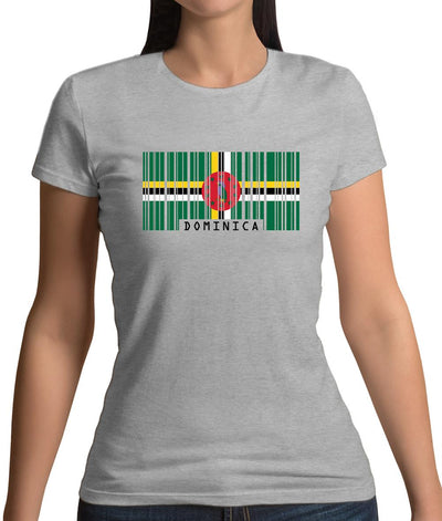 Dominica Barcode Style Flag Womens T-Shirt