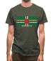 Dominica Barcode Style Flag Mens T-Shirt