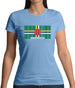 Dominica Barcode Style Flag Womens T-Shirt