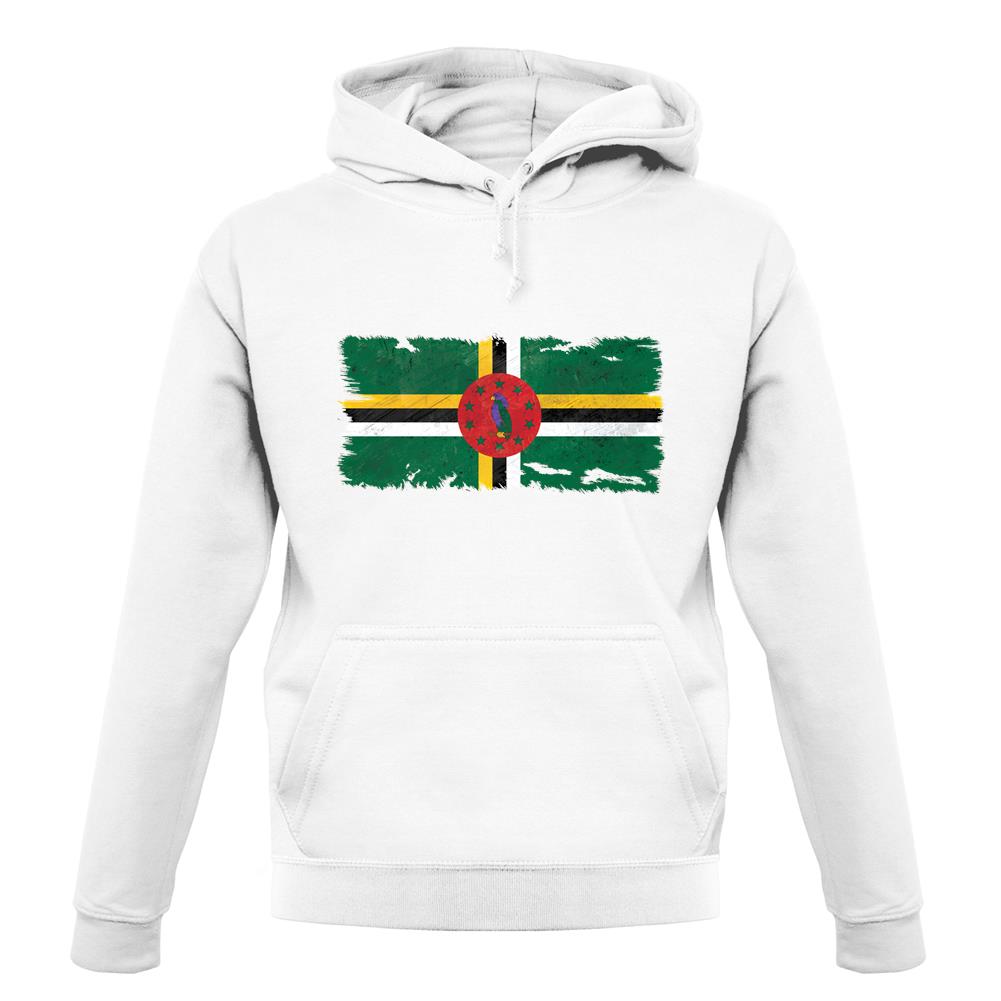 Dominica Grunge Style Flag unisex hoodie