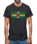 Dominica Grunge Style Flag Mens T-Shirt