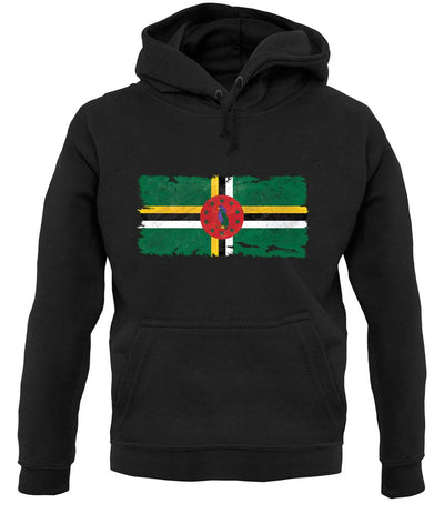 Dominica Grunge Style Flag unisex hoodie