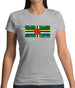 Dominica Grunge Style Flag Womens T-Shirt