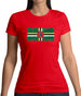 Dominica Grunge Style Flag Womens T-Shirt