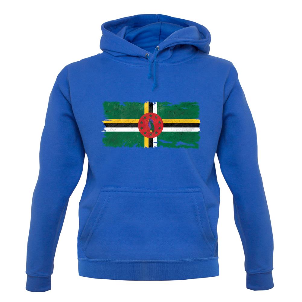 Dominica Grunge Style Flag unisex hoodie