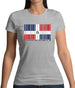Dominican Republic  Barcode Style Flag Womens T-Shirt