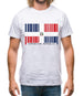 Dominican Republic  Barcode Style Flag Mens T-Shirt