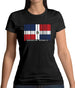 Dominican Republic  Barcode Style Flag Womens T-Shirt