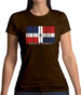Dominican Republic  Barcode Style Flag Womens T-Shirt