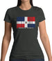 Dominican Republic  Barcode Style Flag Womens T-Shirt