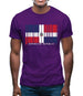 Dominican Republic  Barcode Style Flag Mens T-Shirt
