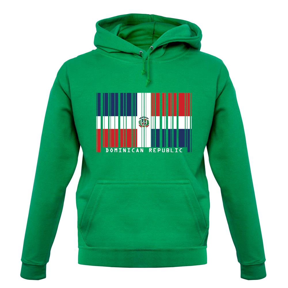 Dominican Republic  Barcode Style Flag unisex hoodie
