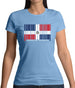 Dominican Republic  Barcode Style Flag Womens T-Shirt