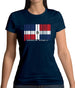 Dominican Republic  Barcode Style Flag Womens T-Shirt