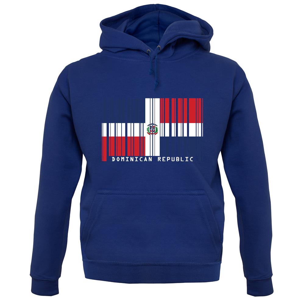 Dominican Republic  Barcode Style Flag unisex hoodie