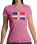 Dominican Republic  Barcode Style Flag Womens T-Shirt